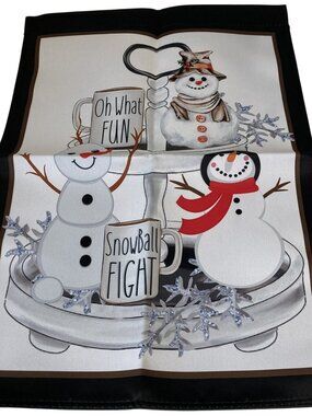 Snowman Christmas Garden Flag Holiday Party Banner Hot Cocoa Mug Winter Decor
